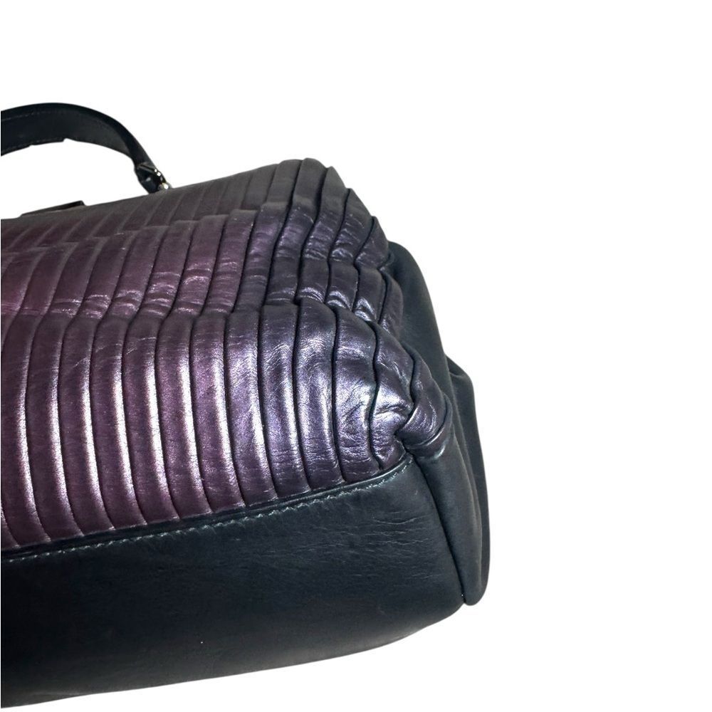 DOLCE & GABBANA Metallic Purple Pleated & Black Leather Doctor Bag Ltd Edition - Picture 13 of 16